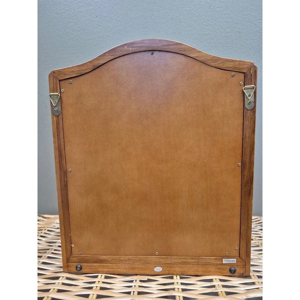 Disney Wood Wall Mirror Curio Display Shelf Arched Vanity Collectible Decor Gift